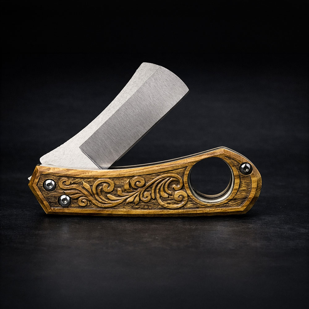 Yeşil Pelesenk Kabza Razor Puro Kesici Çakı – Böhler N690 Çelik, El Yapımı